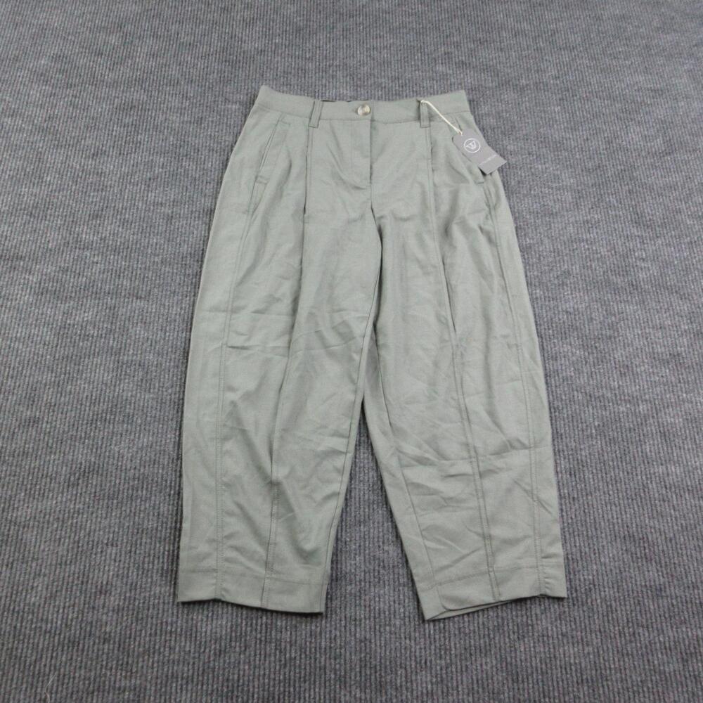 Wit & Wisdom Pants Womens 4P Green Chino Tapered Pleated Twill 31x25* NWT